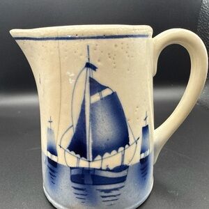 Vintage Delft Style Ceramic Creamer- Made in Czechoslovakia